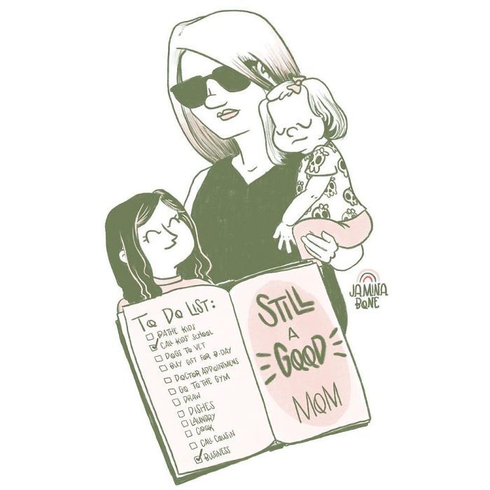 她为产后抑郁的妈妈们画了30幅插画: still a good mom
