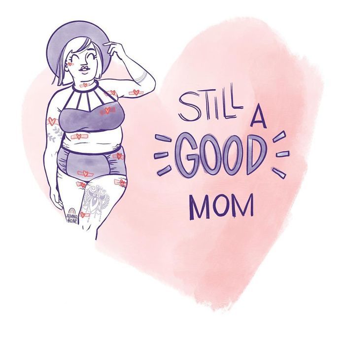 她为产后抑郁的妈妈们画了30幅插画: still a good mom