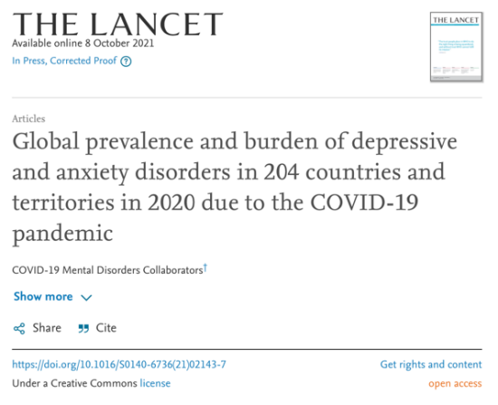全球抑郁症发病率急剧上升|女性，年轻人受疫情影响大